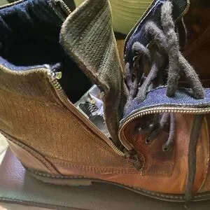 Aldo Brown Leather Boots with Cap Toe and Distressed Finish Aldo Boots Womens 6.5 Goer Cap Toe Lugsole Bootie Brown Faux  main image 4
